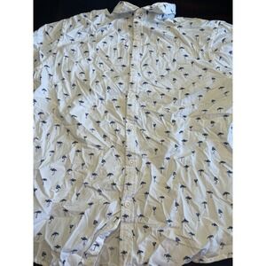 Denim & Flower Ricky Singh Slim Fit white Flamingo shirt Large short sleeve